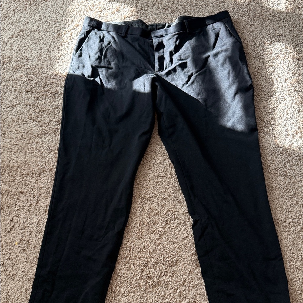 Express Men's Black Dress Pants - Slim Straight
